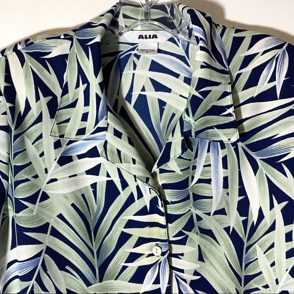 ALIA Vintage Floral Hawaiian Shirt Size 12 - Picture 4 of 6